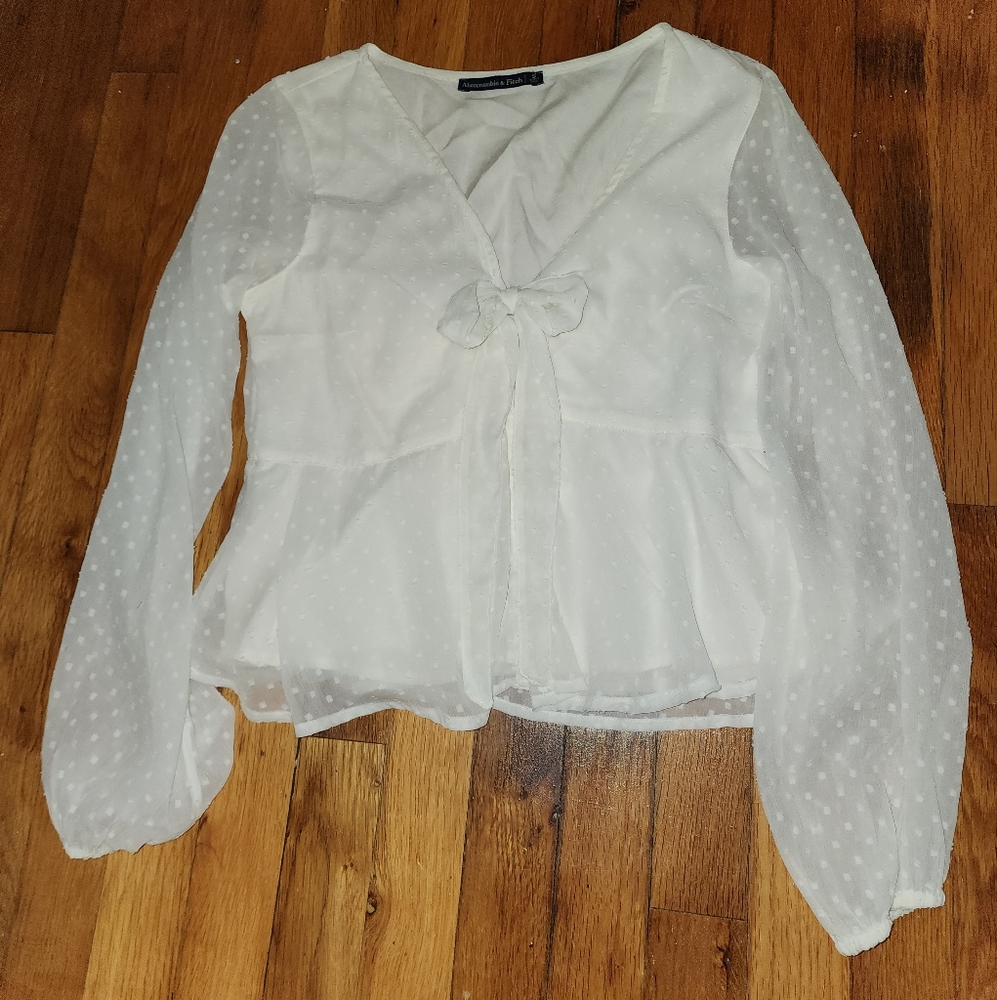 Abercrombie & Fitch Cream Sheer Blouse